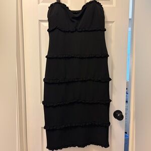 Speechless Black Strapless Ruffle Dress